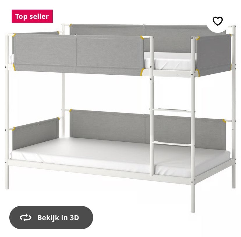 IKEA stapelbed met valbeveiliging, Ophalen, Gebruikt, 90 cm, 160 tot 180 cm