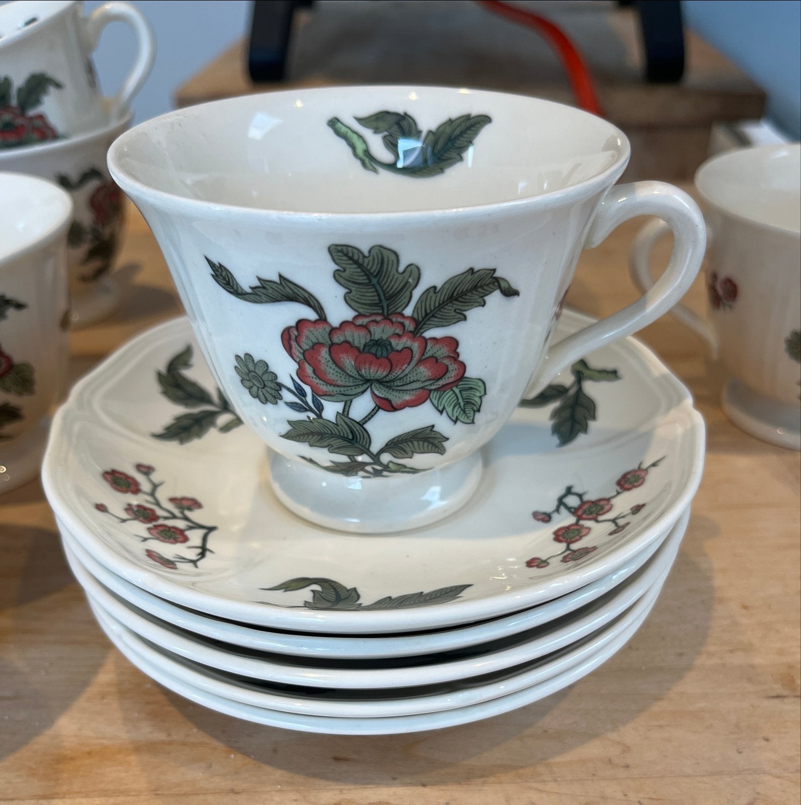 Wedgwood Etruria "Mandarin" kop en schotel set (12 stuks), Ophalen of Verzenden