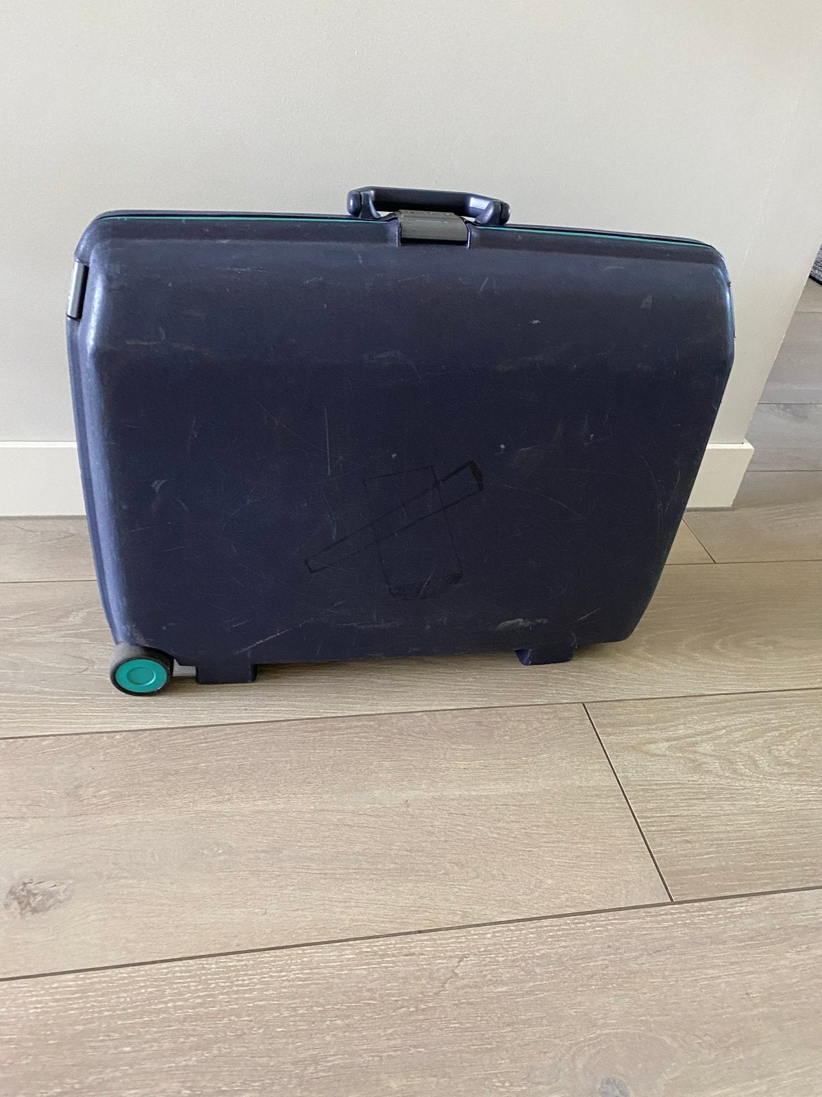 Samsonite koffer - Donkerblauw met wieltjes, Gebruikt, 50 tot 60 cm, Hard kunststof, 35 tot 45 cm