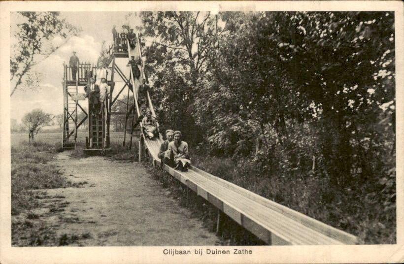 Appelscha - Glijbaan bij Duinen Zathe, Ophalen of Verzenden, 1920 tot 1940, Gelopen, Friesland