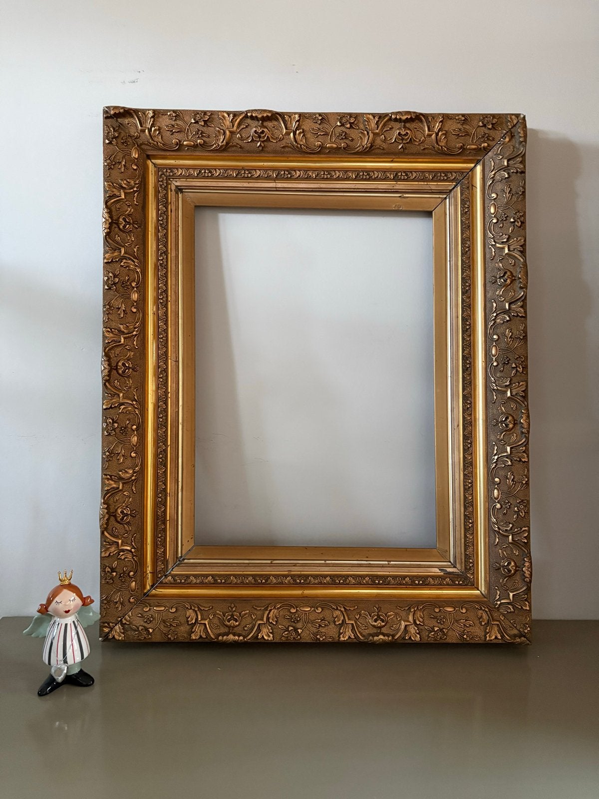 Antieke grote en zware Gouden Schilderijlijst - Barok Stijl, Gebruikt, Schilderijlijst, Ophalen of Verzenden, Goud
