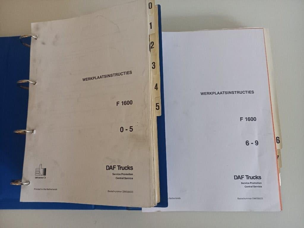 2 Daf F1600 garage instruktie mappen, Ophalen of Verzenden, Gelezen, Tractor en Landbouw