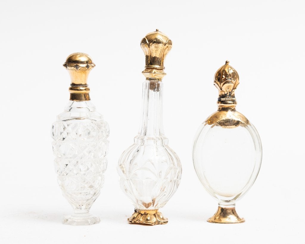 Parfumflesjes Odeurflacon Strooibus met Gouden Dop, Ophalen of Verzenden, Goud