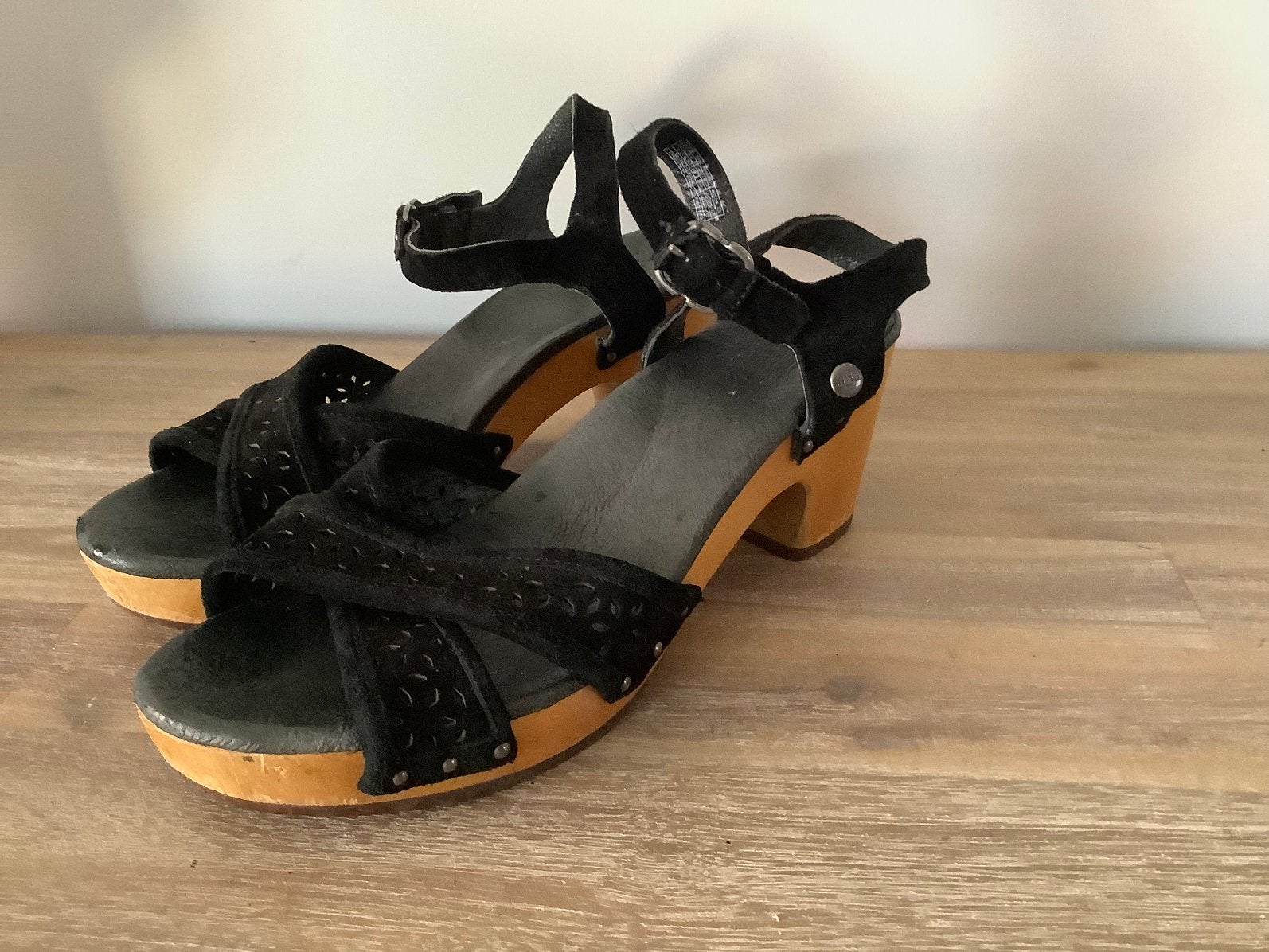 Ugg sandalen maat 39, Zwart, Zo goed als nieuw, Sandalen of Muiltjes, Ophalen of Verzenden
