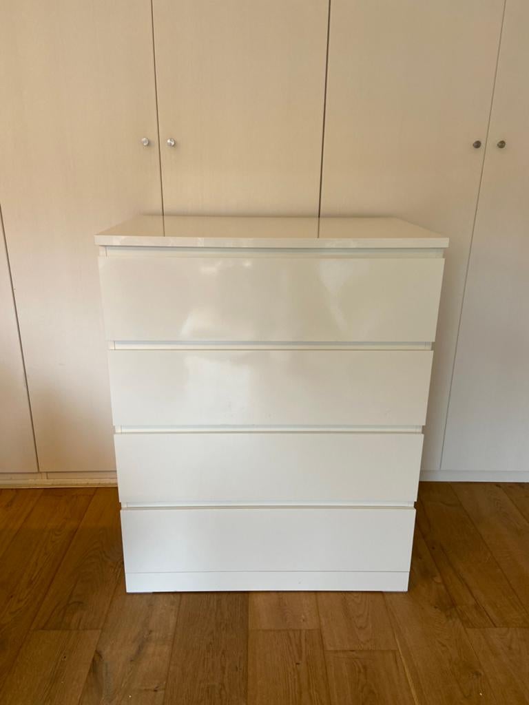 IKEA MALM ladekast wit 4 lades, Huis en Inrichting, Kasten | Ladekasten, Ophalen, 100 tot 150 cm, 50 tot 100 cm, Zo goed als nieuw