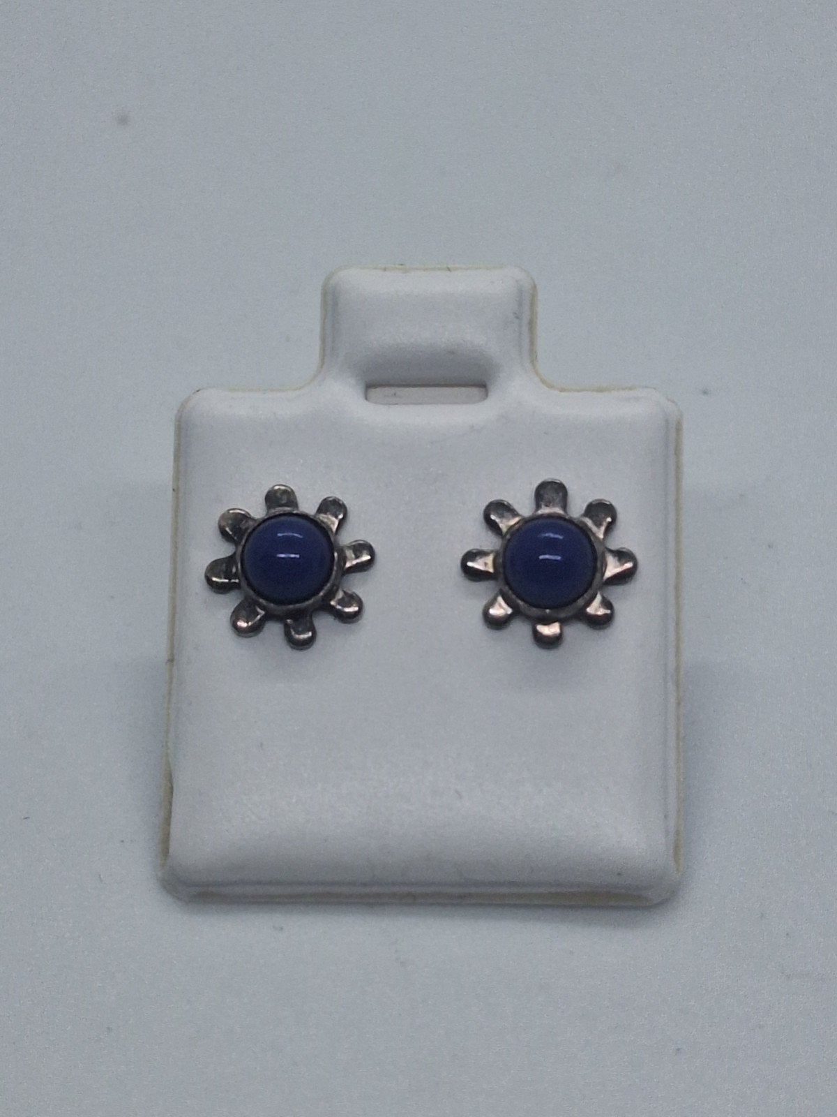 Zilveren Oorknopjes met Lapis Lazuli, Blauw, Ophalen of Verzenden, Zo goed als nieuw, Met edelsteen
