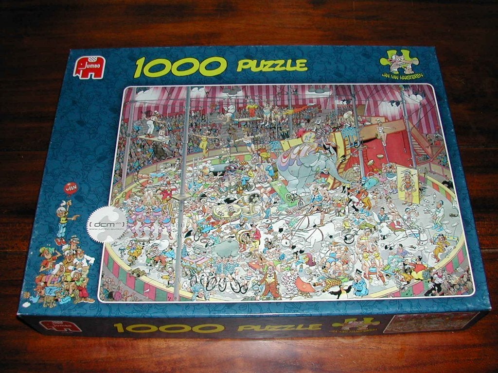 Circus 1000 st. - Jan van Haasteren puzzel, Ophalen of Verzenden, 500 t/m 1500 stukjes, Zo goed als nieuw, Legpuzzel