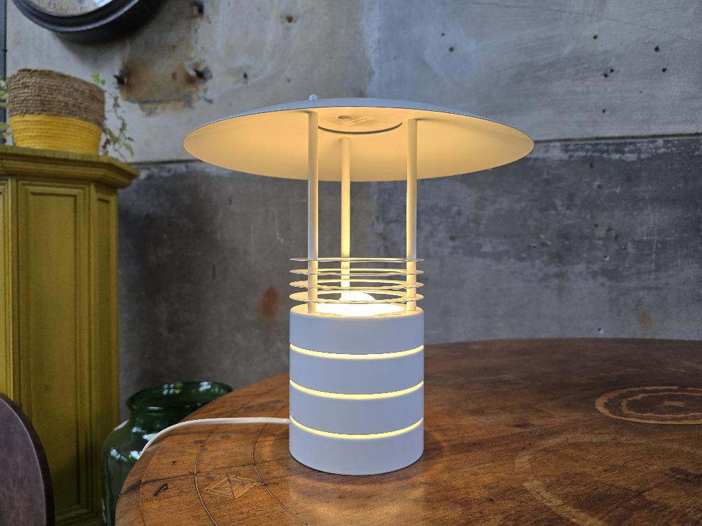 Jaren 80 Deens Design Tafel Lamp Wit | Lanterna Danica, Huis en Inrichting, Lampen | Tafellampen, Ophalen of Verzenden, Gebruikt