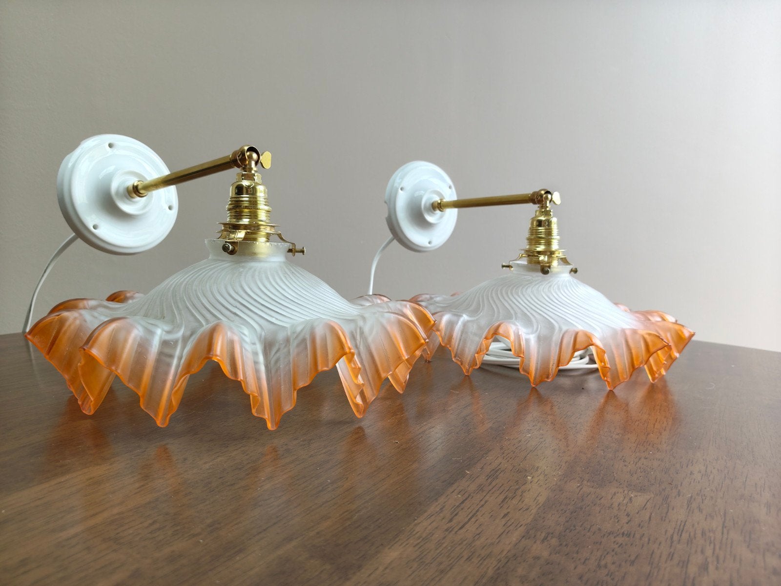 Piecrust wandlampjes, Ophalen of Verzenden, Zo goed als nieuw, Goud, Goud