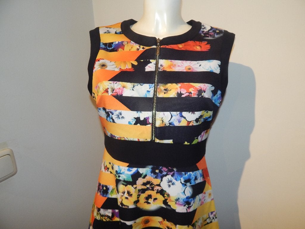 Joseph Ribkoff soft shell jurk viooltjes print kleurrijk M, Maat 38/40 (M), Overige kleuren, Verzenden, Joseph Ribkoff