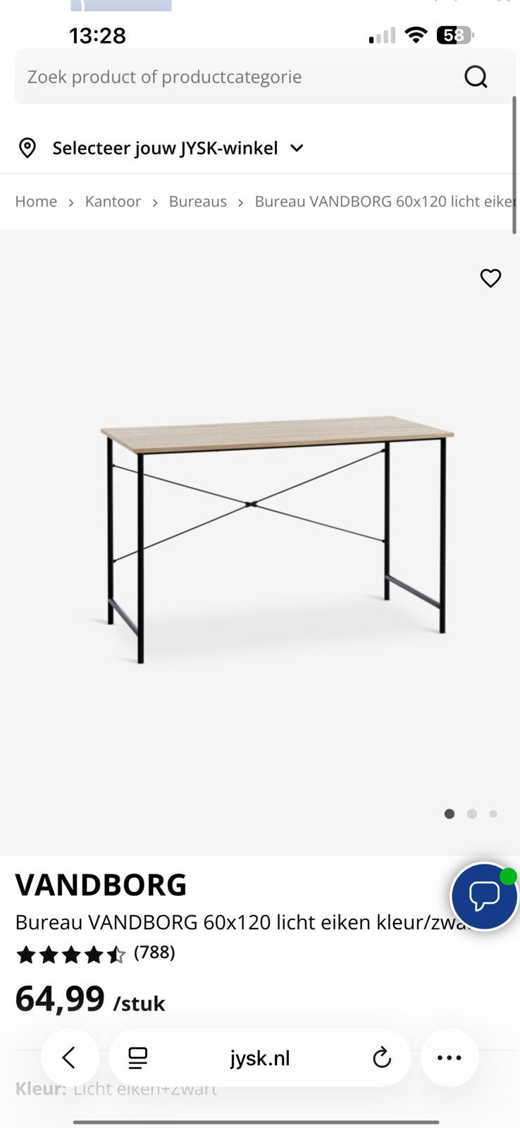 Jysk bureau NIEUW, Huis en Inrichting, Bureaus, Ophalen, 120 cm, Nieuw, Jysk
