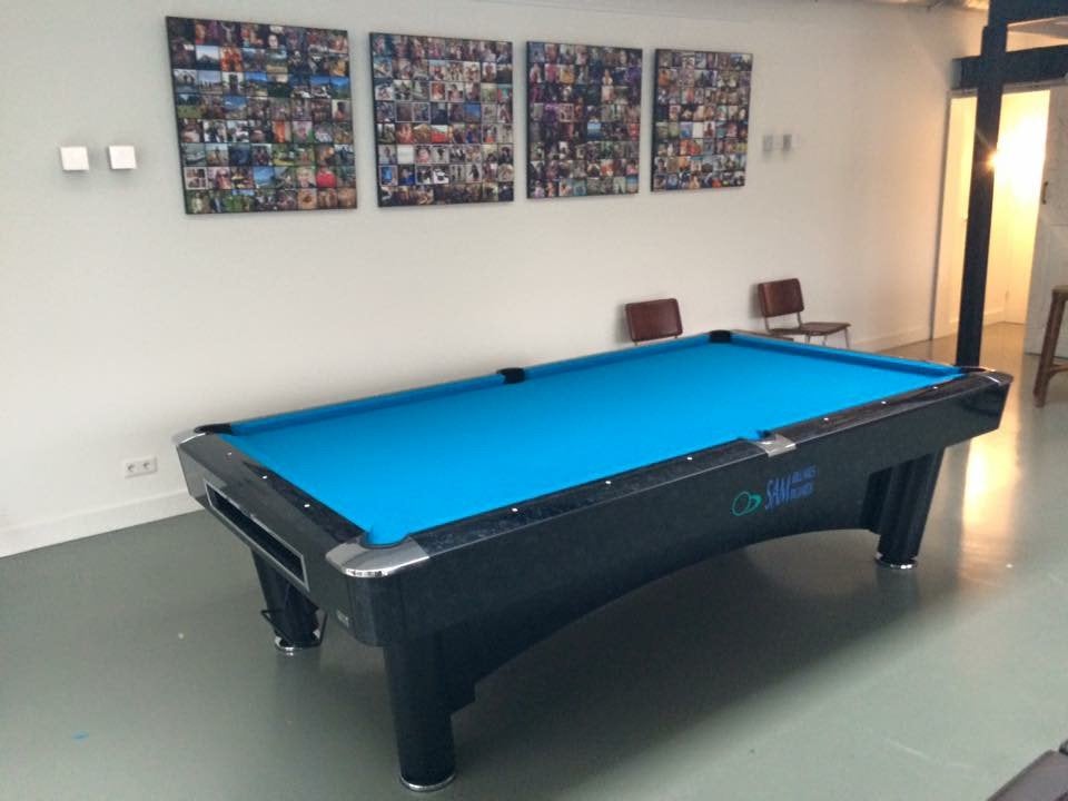 Sam K.Steel 9 ft pooltafel professioneel poolbiljart, Ophalen, Zo goed als nieuw, Pooltafel