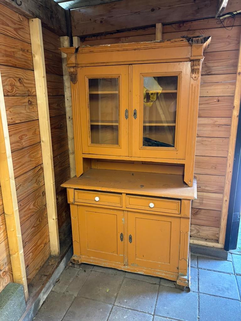Oude antieke kast keukenkast buffetkast, Ophalen, Zo goed als nieuw, 25 tot 50 cm
