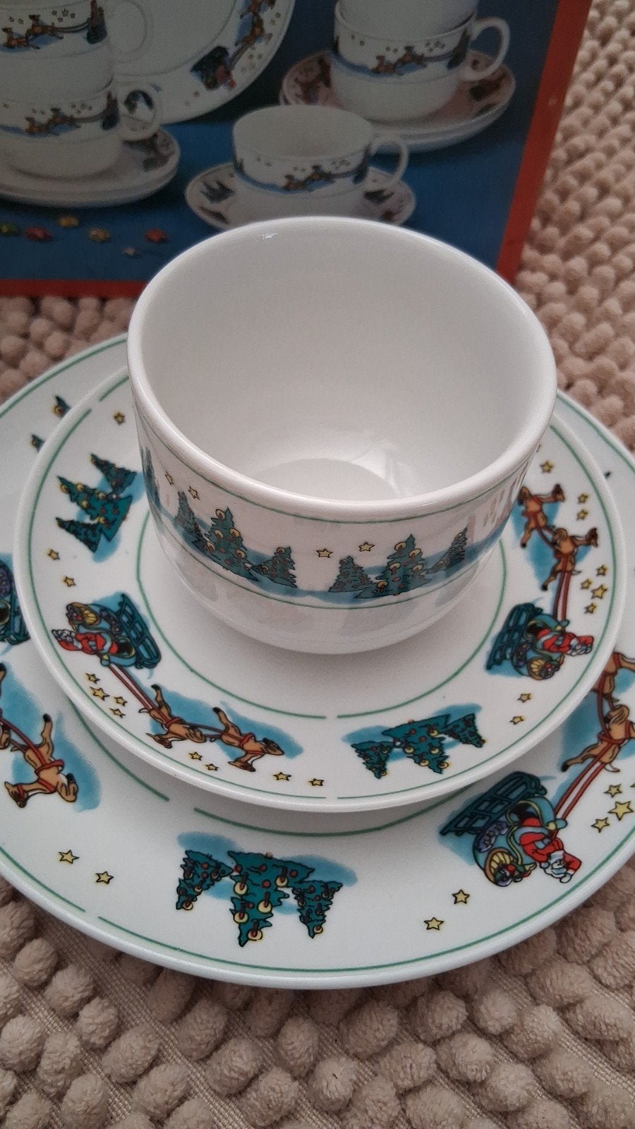 Vintage Kerst Servies 6-persoons, Ophalen, Gebruikt, Vintage, Compleet servies