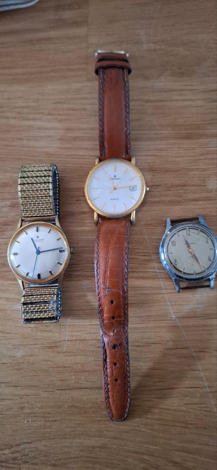 3 Vintage Junghans Herenhorloges - Quartz & Mechanisc, Overige materialen, Gebruikt, Polshorloge, Overige materialen