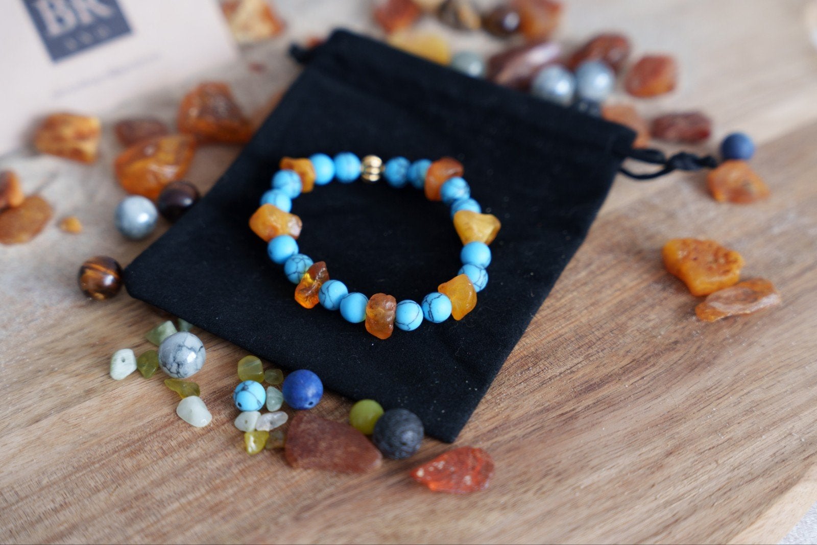 Unieke Unisex Armband: Baltische Onbewerkte Barnsteen, Overige materialen, Blauw, Nieuw, Ophalen of Verzenden
