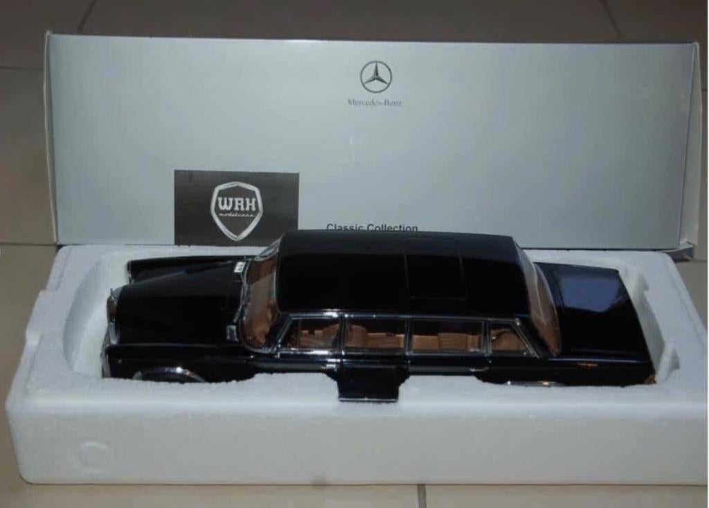 1:18 MERCEDES 600 PULLMANN black Autoart dealer editie WRH, Verzenden, Zo goed als nieuw, Auto, Autoart