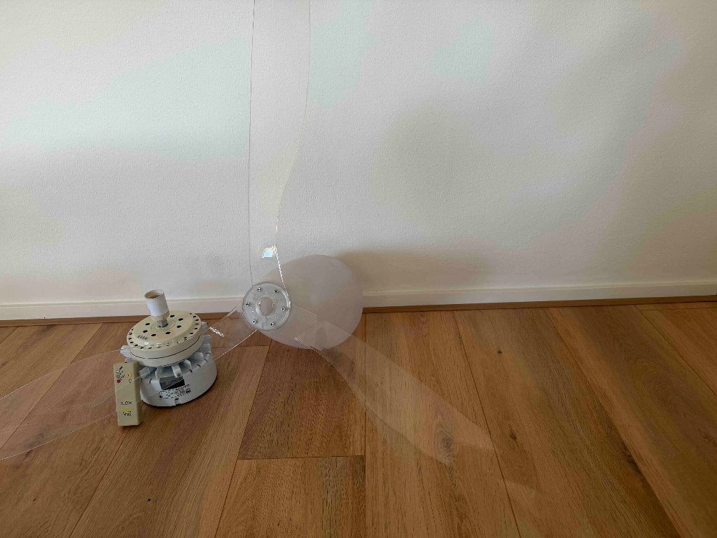 Design plafondventilator met verlichting Luceplan Blow-D28 H, Ophalen, Gebruikt, Plafondventilator