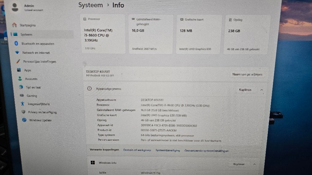 HP ProDesk 400 SFF i5-8600-16Gb-256Gb Win11 Pro 25H2, Computers en Software, Desktop Pc's, Ophalen, 3 tot 4 Ghz, SSD