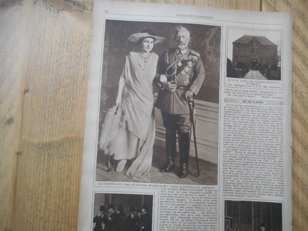 Hohenzollern. Wilhelm II met echtgenote Hermine. 1923., Ophalen of Verzenden, Gebruikt, Buitenland, Kaart, Foto of Prent