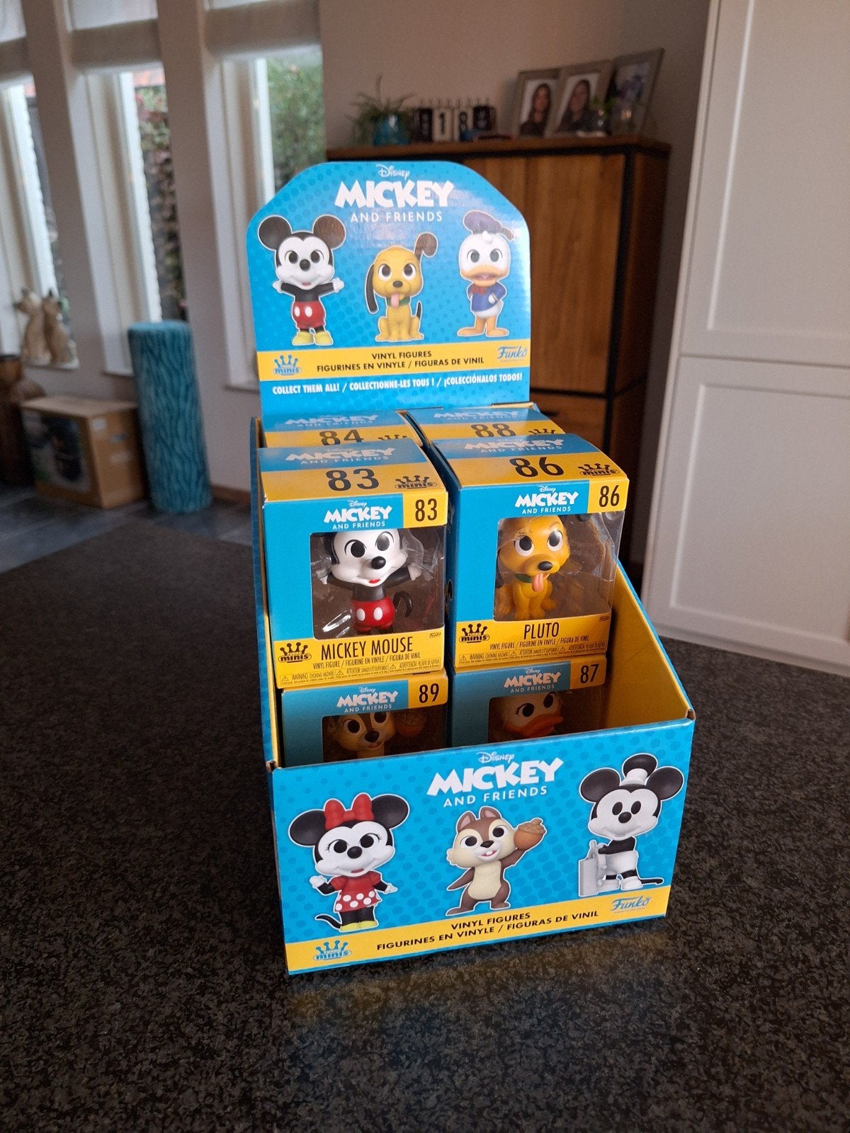 Funko pops mickey and friends + display box (COMPLETE SET), Ophalen of Verzenden, Mickey Mouse, Nieuw, Beeldje of Figuurtje