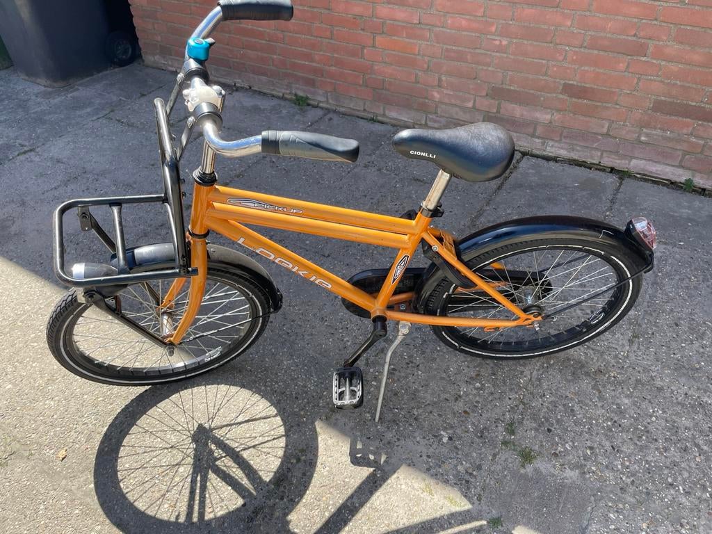 Jongens fiets oranje, Ophalen, Gebruikt, Terugtraprem, 22 inch