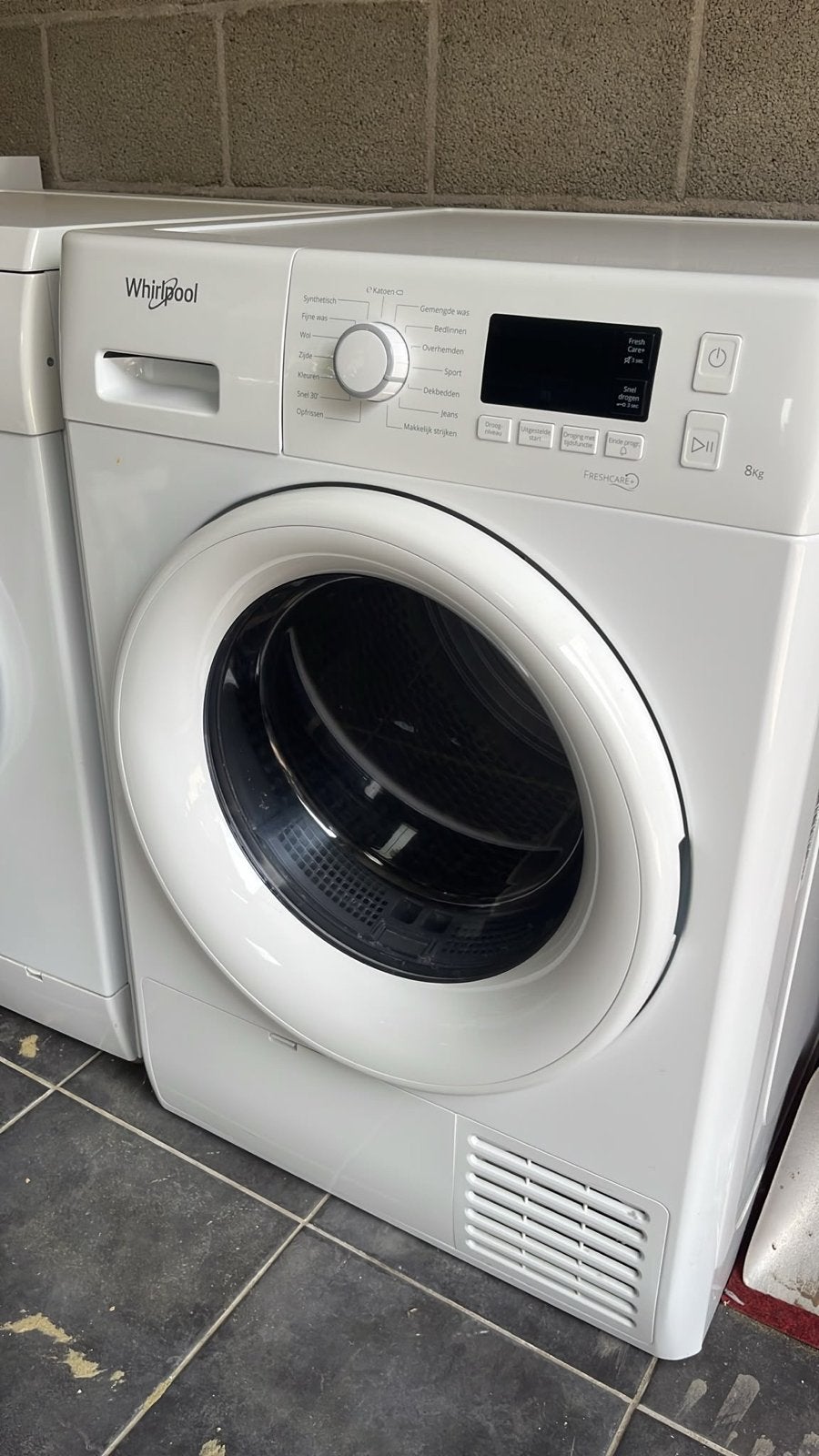 Whirlpool 8kg condensdroger - Zo goed als nieuw, Ophalen, 8 tot 10 kg, Zo goed als nieuw, Voorlader