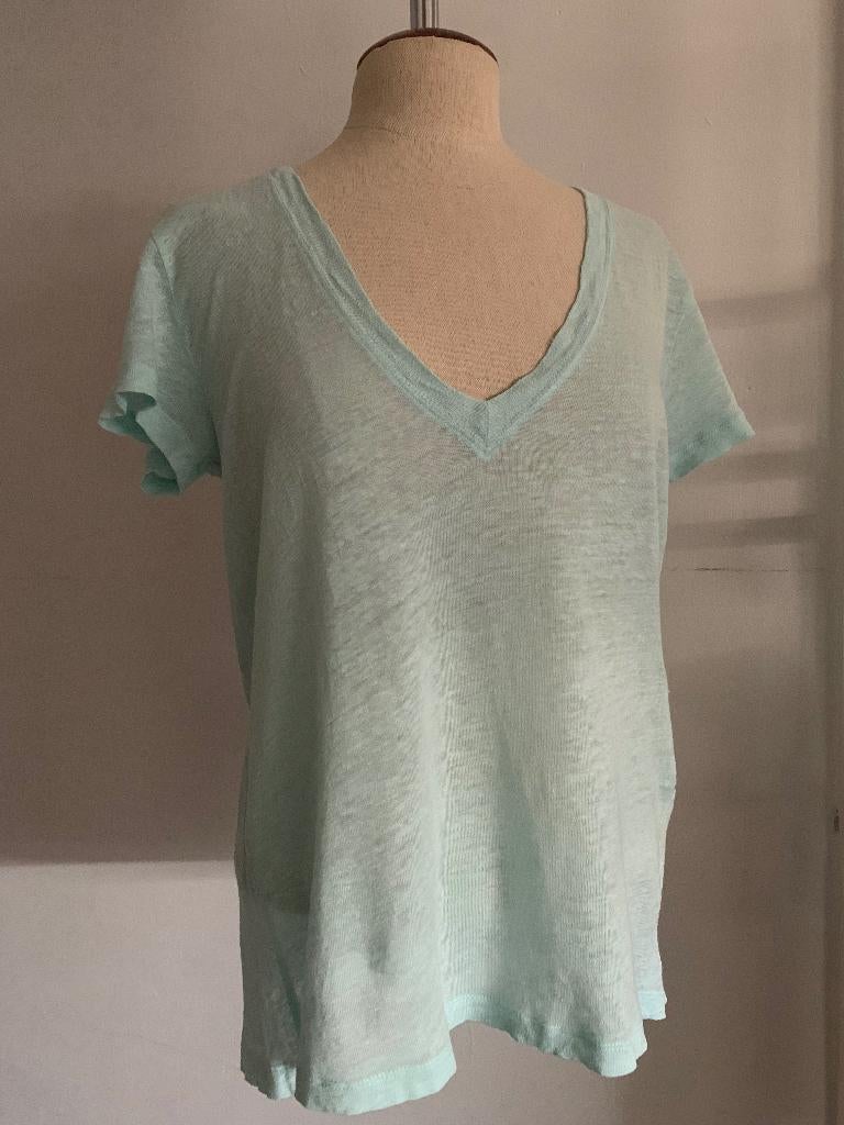 Iro T-shirt v- hals beige lt. groen mint M= M/38 - L/40, Maat 38/40 (M), Verzenden, Beige, Korte mouw