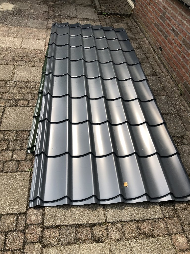 dakpanplaten, Doe-het-zelf en Verbouw, Dakpannen en Dakbedekking, Overige kleuren, Zo goed als nieuw, Minder dan 5 m², Metaal