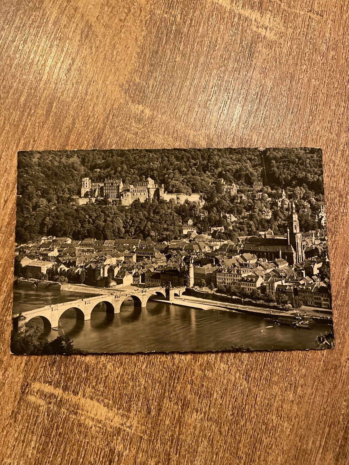 Oude ansichtkaart Heidelberg, Duitsland - Gelopen 1955, Ophalen of Verzenden, 1940 tot 1960, Gelopen, Stad of Dorp