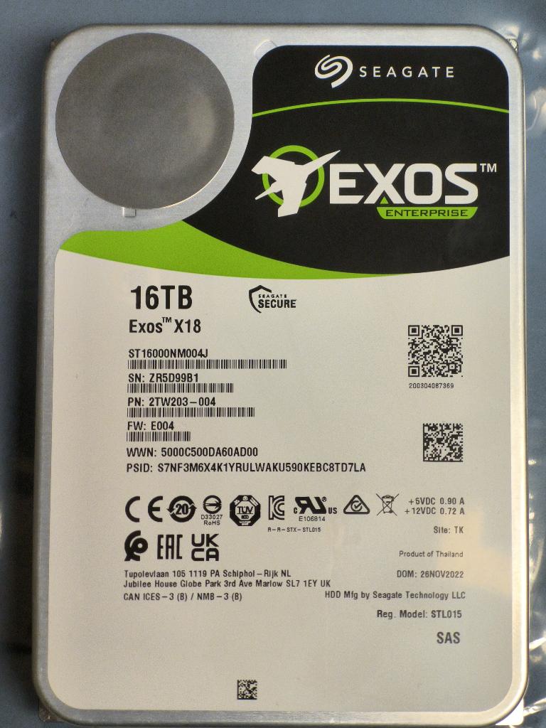 Seagate Exos 16TB SAS ST16000NM004J | Ongebruikt | Ophalen, Computers en Software, Harde schijven, Ophalen, Intern, SAS, HDD