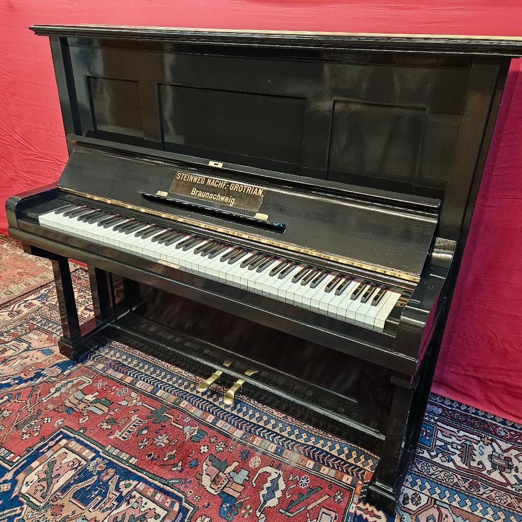 Gereviseerde zwarte Grotrian Steinweg piano, Muziek en Instrumenten, Ophalen, Gebruikt, Zwart, Piano