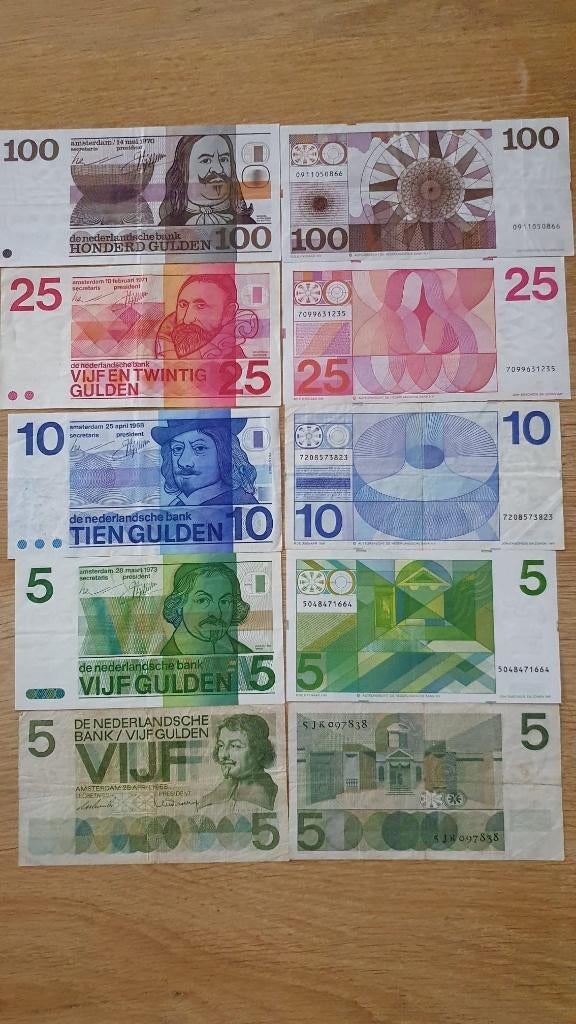 Dubbele Set Gulden Biljetten, Postzegels en Munten, Bankbiljetten | Nederland, Ophalen of Verzenden, 500 gulden, Setje