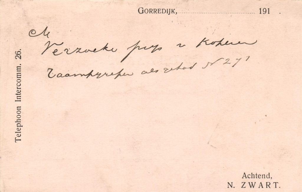 N. Zwart, Gorredijk - 03.1917 - briefkaart, Postzegels en Munten, Ophalen of Verzenden, Briefkaart