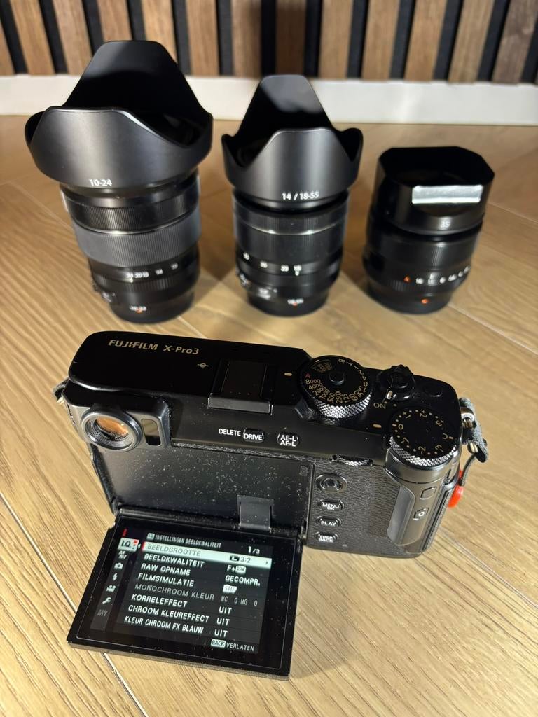 Topper Fuji Xpro3 incl. 3 lenzen en boel extra's, Audio, Tv en Foto, Fotocamera's Digitaal, Compact, Ophalen of Verzenden, Zo goed als nieuw