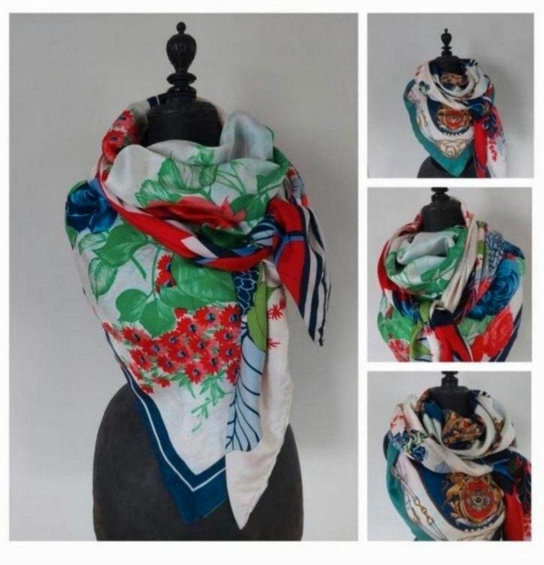 Shawl Omslagdoek Handmade Mucho Gusto style L reworked zijde, Kleding | Dames, Ophalen of Verzenden