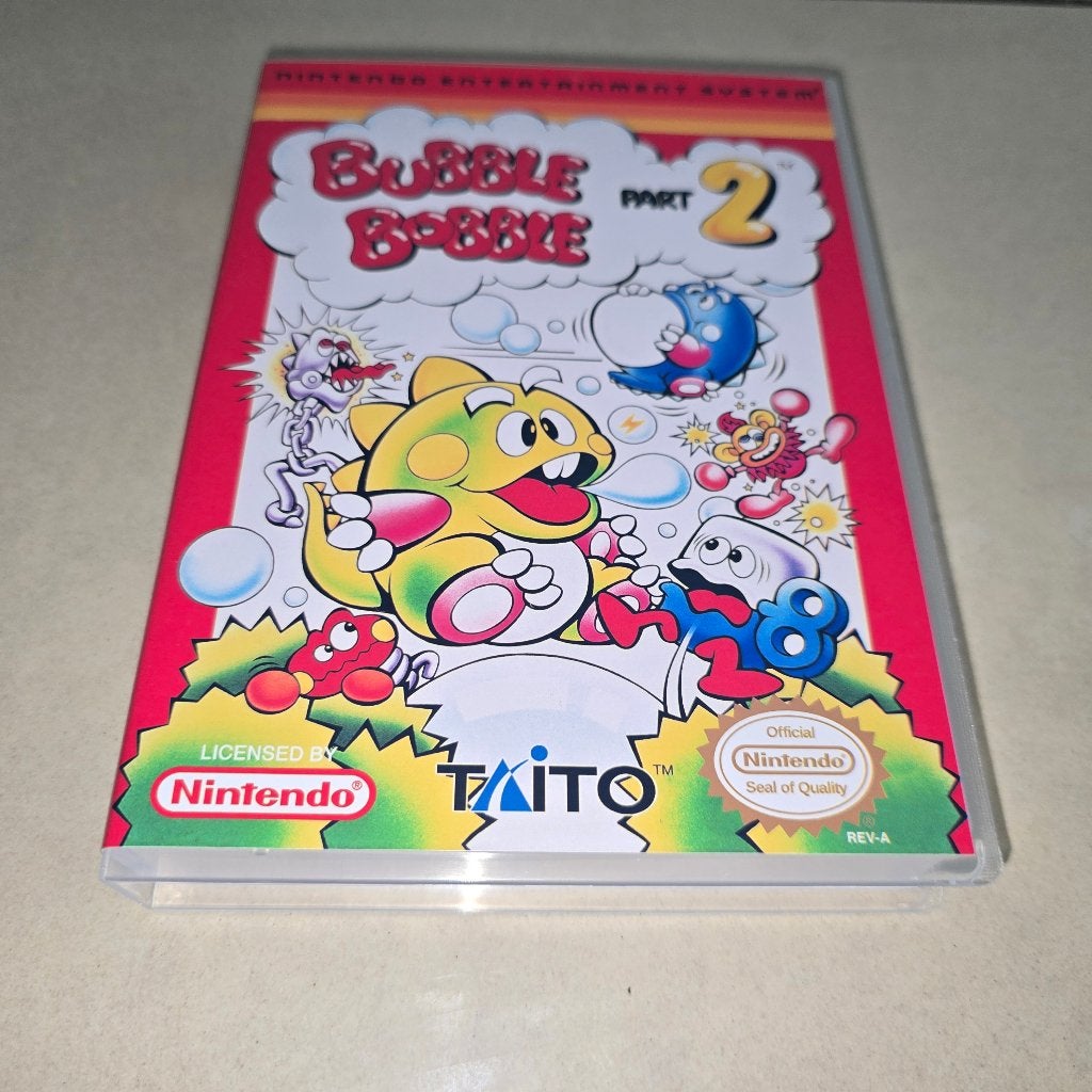 Bubble Bobble 2 NES Game Case, Spelcomputers en Games, Games | Nintendo NES, Avontuur en Actie, Verzenden, 1 speler, Zo goed als nieuw