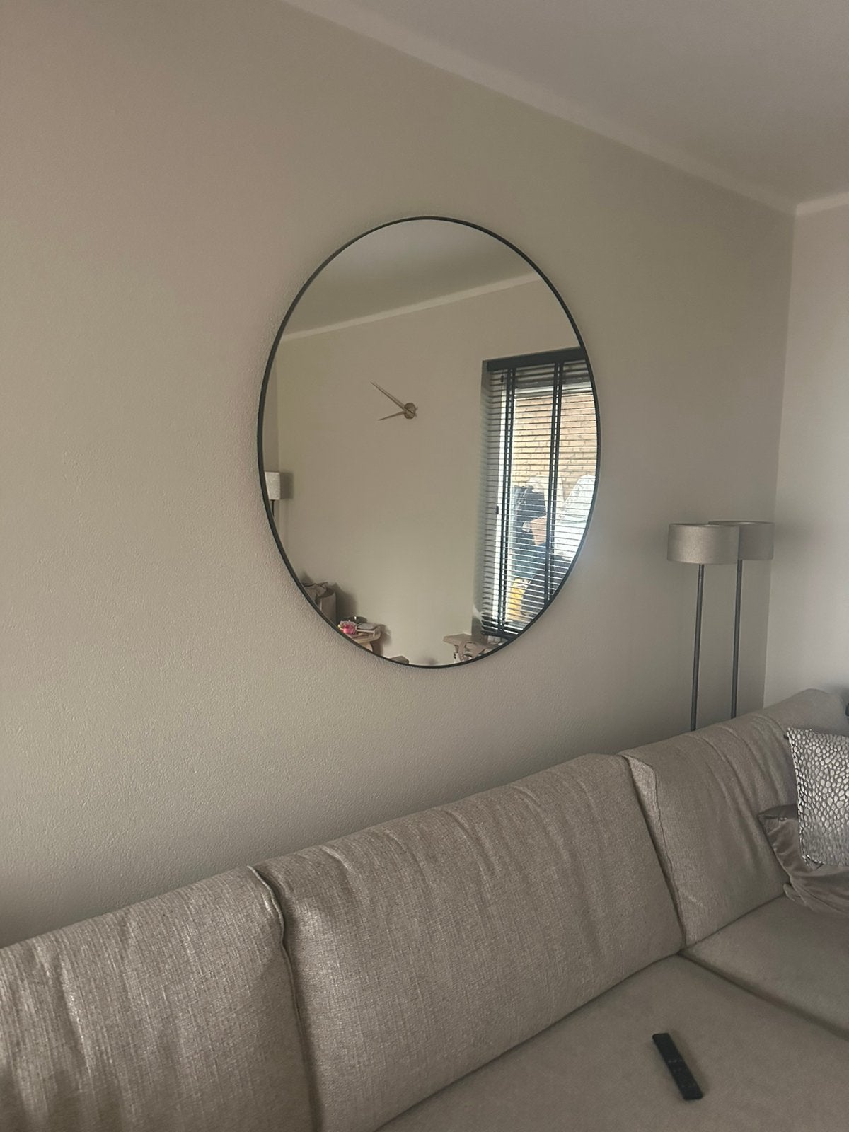 Mooie grote ronde spiegel, Huis en Inrichting, Ophalen, Rond, Zo goed als nieuw, 100 tot 125 cm