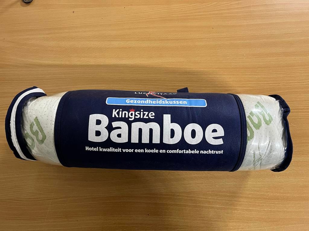 Lucovitaal Kingsize Bamboe Gezondheidskussen, Ophalen, Nieuw, Wit, Rechthoekig