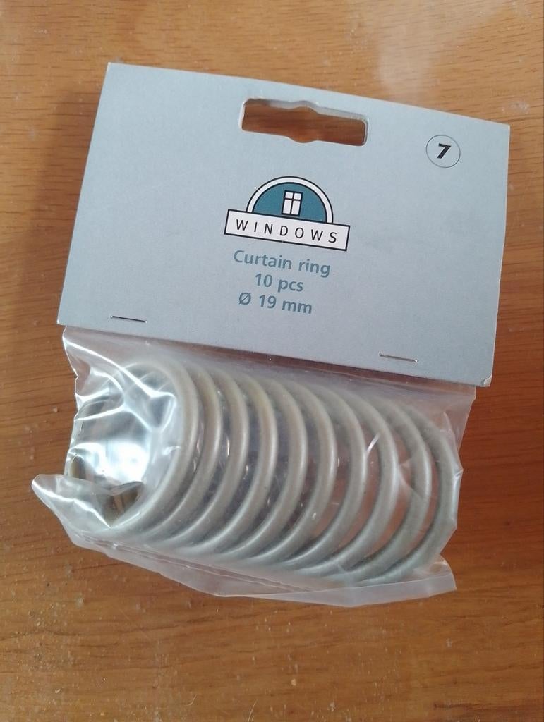 Gordijnringen 10 stuks, Ø 19 mm, Ophalen of Verzenden, Nieuw, Grijs