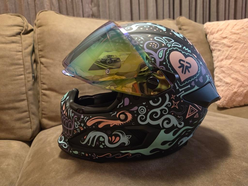 Ruroc Atlas 3.0 motor helm Calavera Editie - Maat S, Motoren, Overige merken, Kinderen, Ophalen of Verzenden, Integraalhelm
