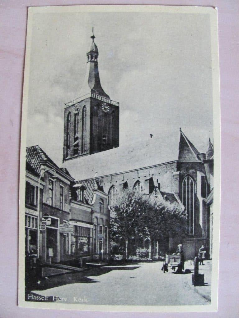 Hasselt, hervormde kerk, Verzamelen, Ansichtkaarten | Nederland, Ophalen of Verzenden, 1920 tot 1940, Overijssel