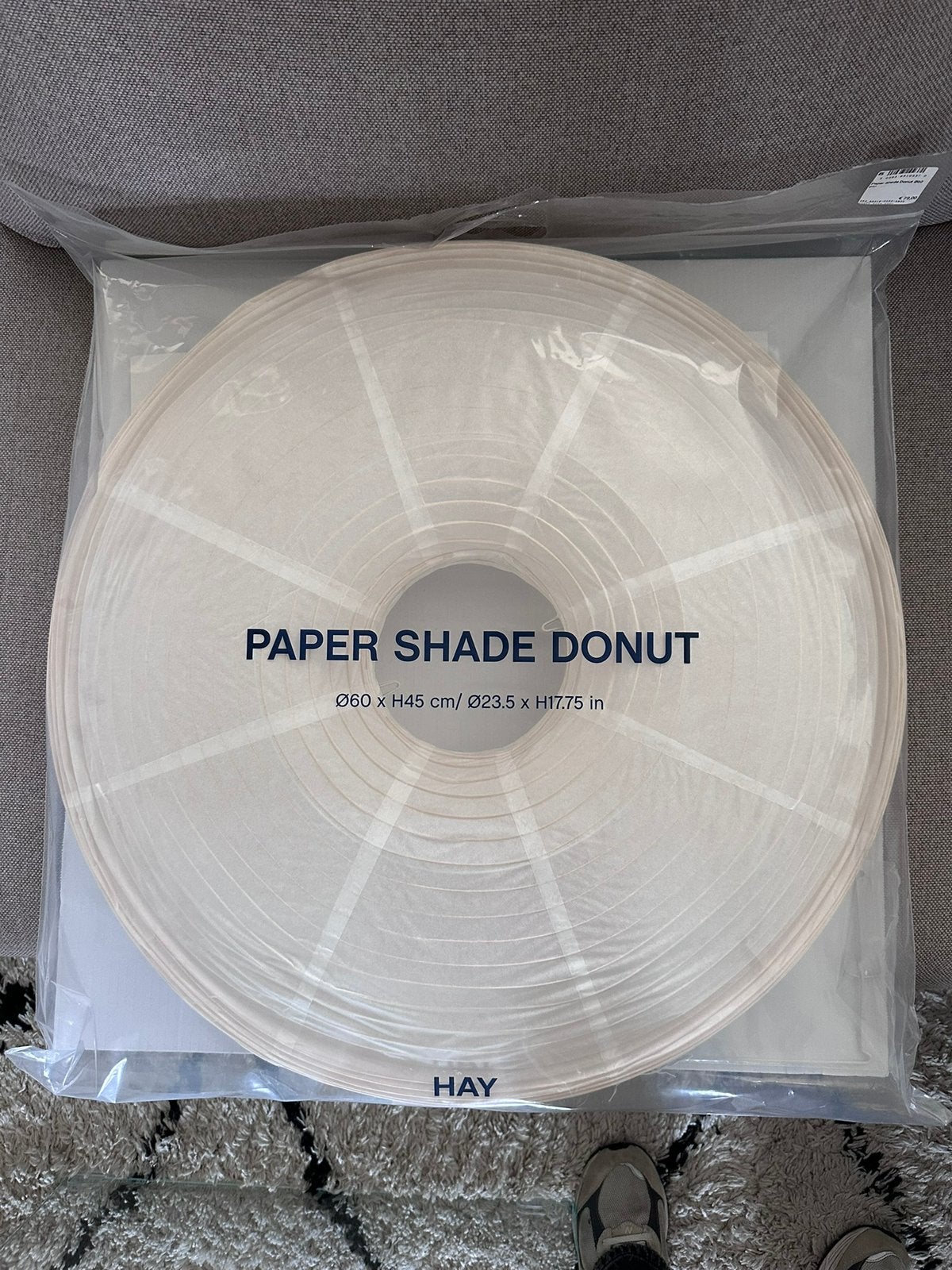 Hay paper shade donut - nieuw!, Papier/karton, Beige, Nieuw, 45 cm
