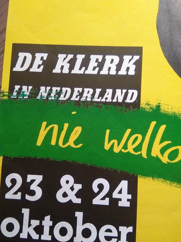Affiche F.W.De Klerk Zuid Afrika Nie Welkom Nie, Verzamelen, Ophalen of Verzenden, Gebruikt, A1 t/m A3