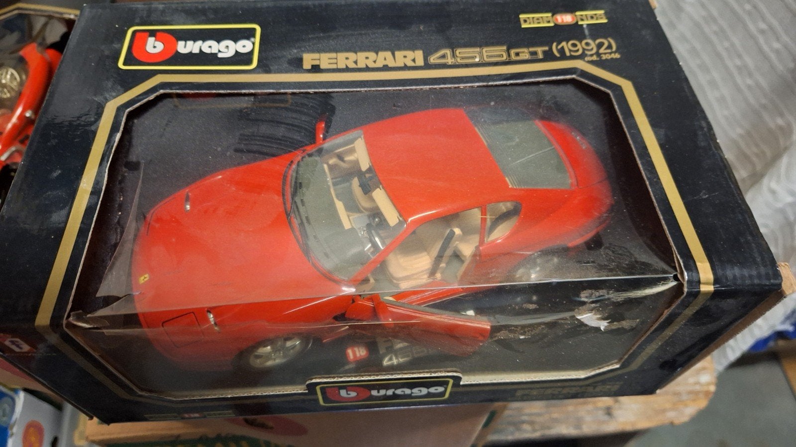 Burago Ferrari 456 GT (1992) schaalmodel, Ophalen of Verzenden, Zo goed als nieuw, Auto