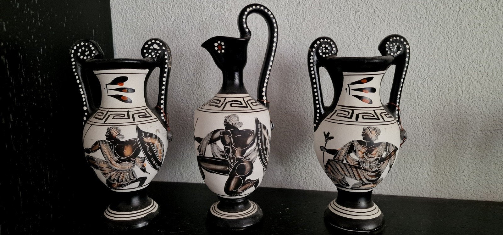 Set van 3 originele Griekse vaasjes met griekse goden., Antiek en Kunst, Ophalen of Verzenden