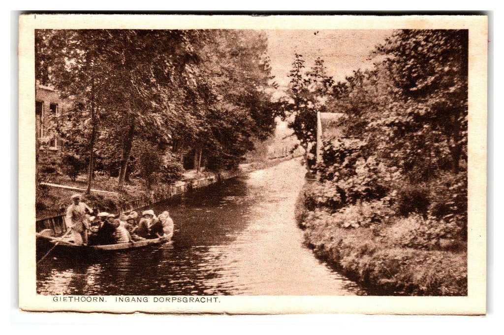 Giethoorn, Ingang Dorpsgracht, Ophalen of Verzenden, 1940 tot 1960, Ongelopen, Overijssel