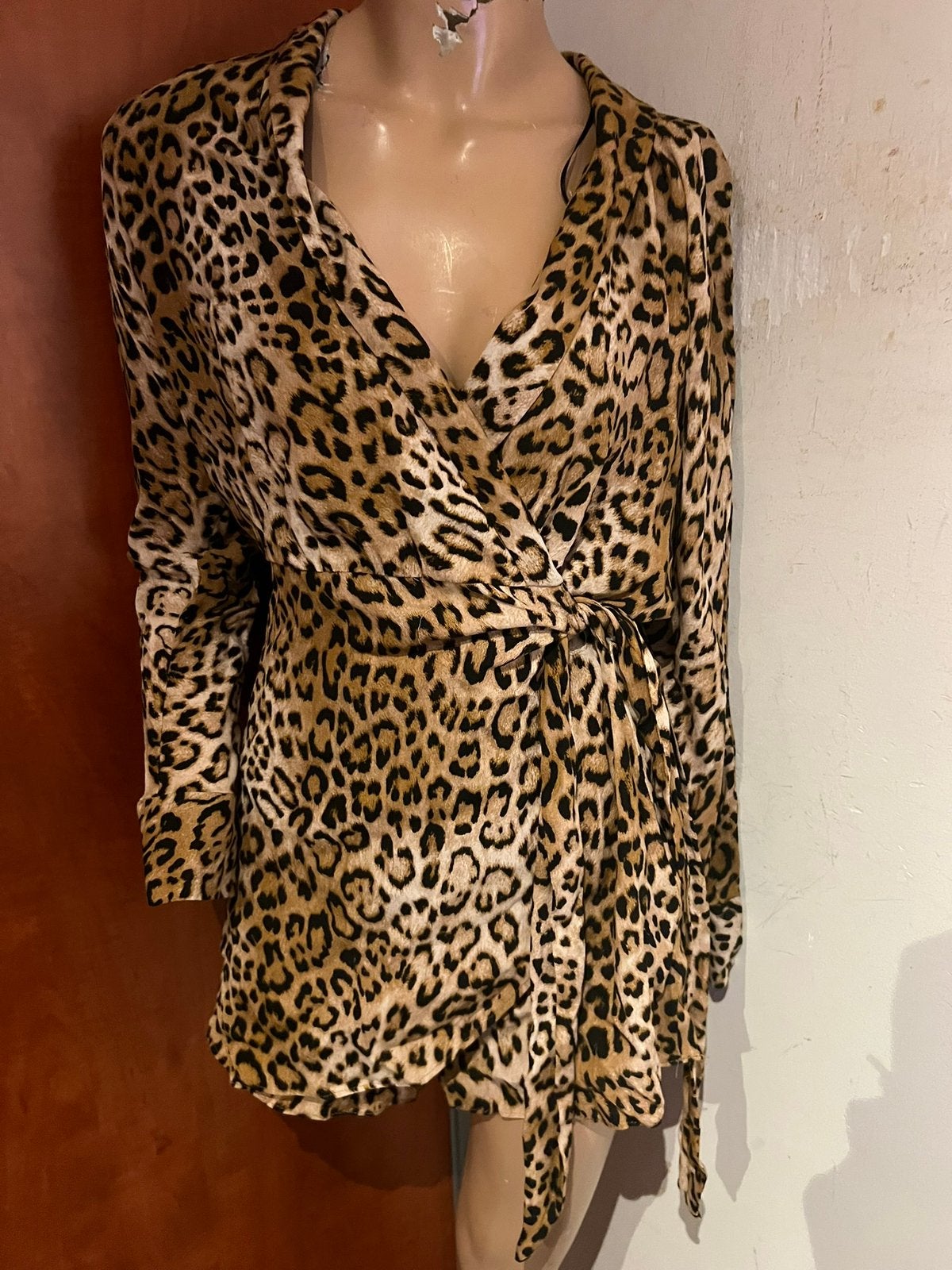 Zara Jumpsuit Maat M ZGAN - Luipaardprint, Maat 38/40 (M), G, Bruin, Zara