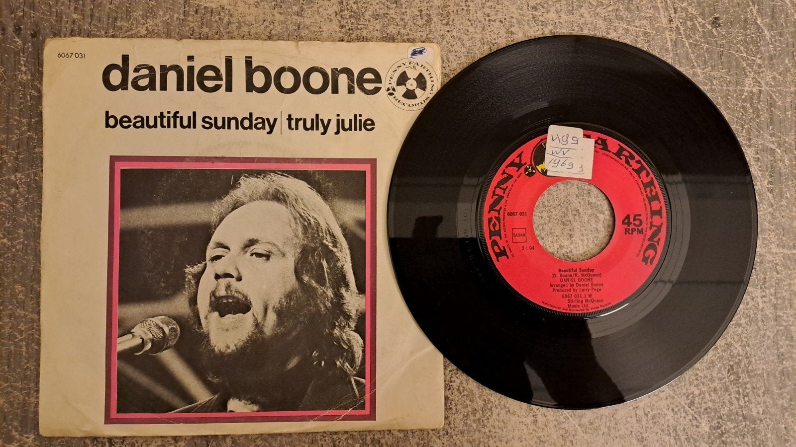 Daniel boone  - beautiful sunday, Gebruikt, 7 inch, Single, Pop