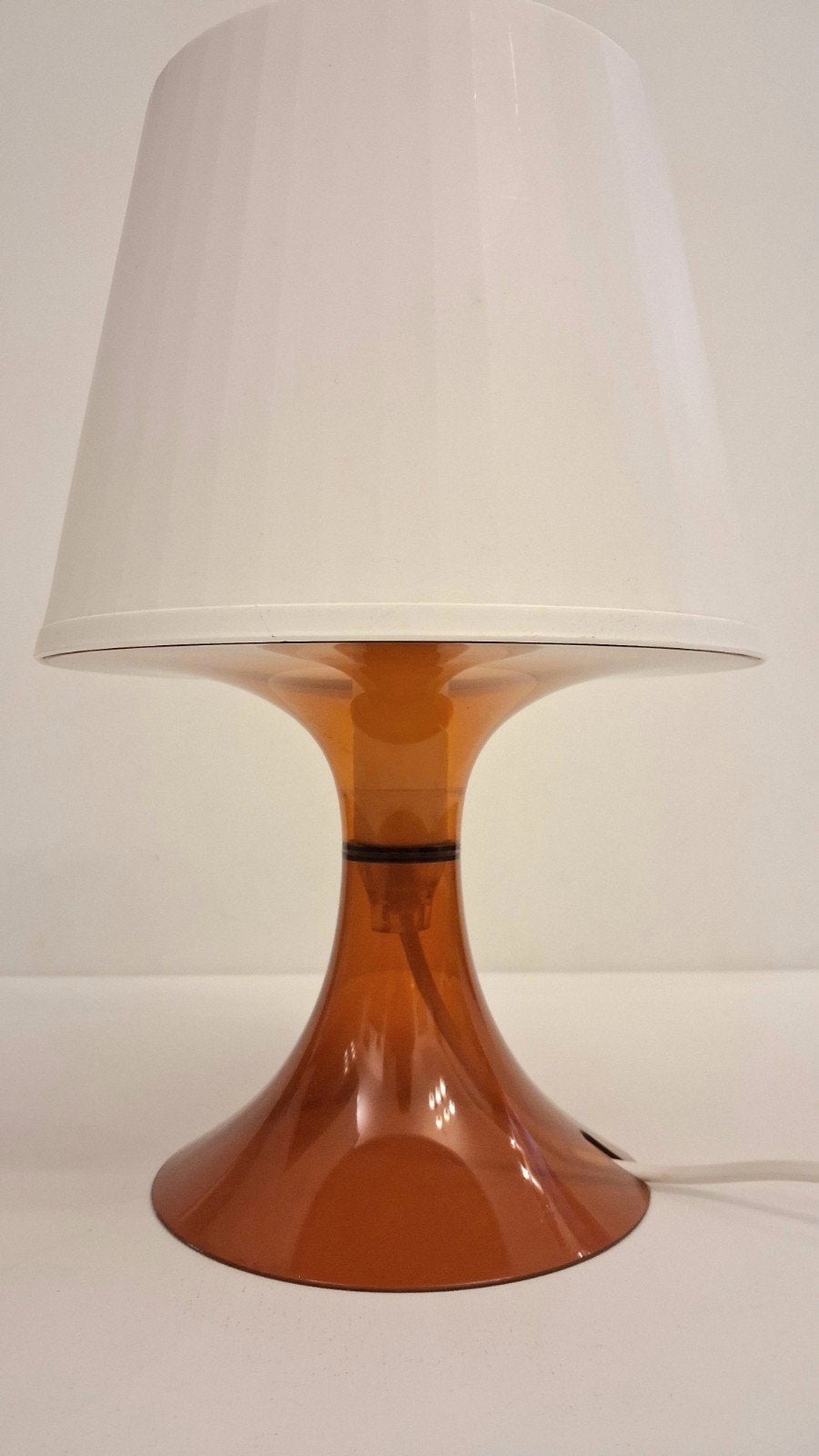 Vintage IKEA LAMPAN Tafellamp Amber Oranje & Wit 90s, Kunststof, Gebruikt, Vintage, Oranje